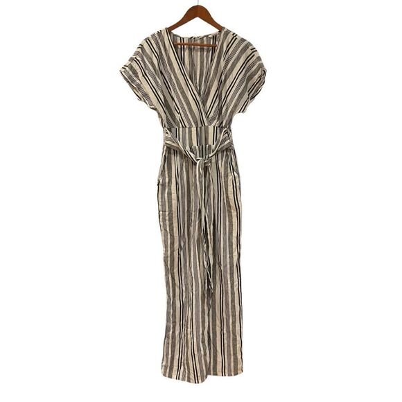 NWT! American eagle linen blend striped romper - Picture 1 of 10
